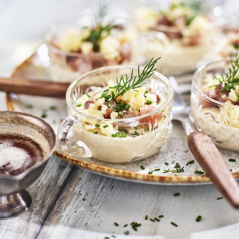 Matjessill med brynt smör och potatiskräm