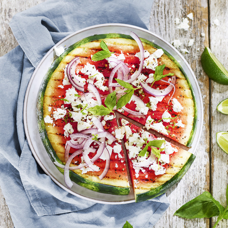 Grillad vattenmelonpizza
