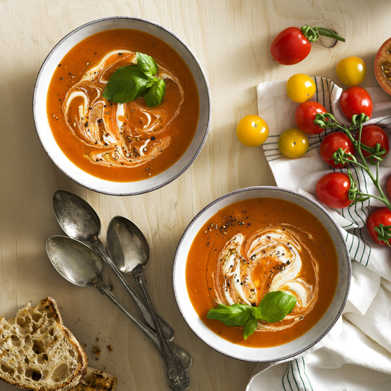 Tomatsoppa på färska tomater