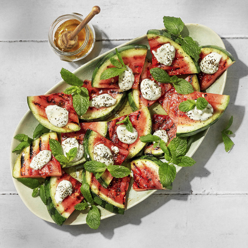 Grillad vattenmelon med vispad fetaost
