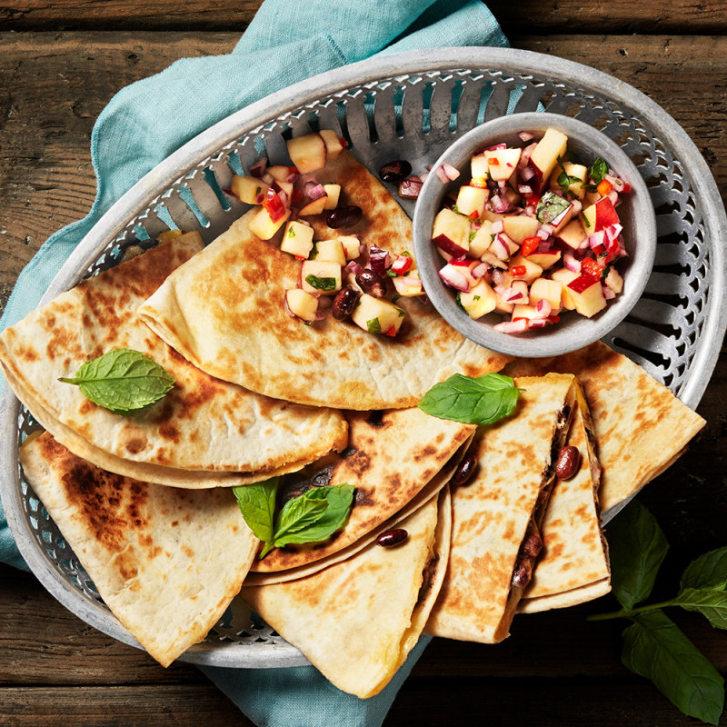 Quesadillas med äppelsalsa