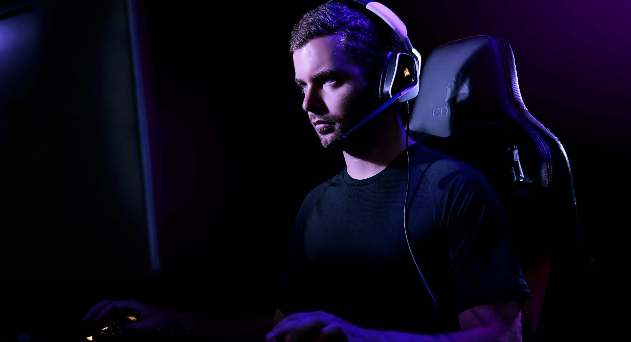Corsair void elite rgb usb auriculares gaming 7.1 gris carbón top