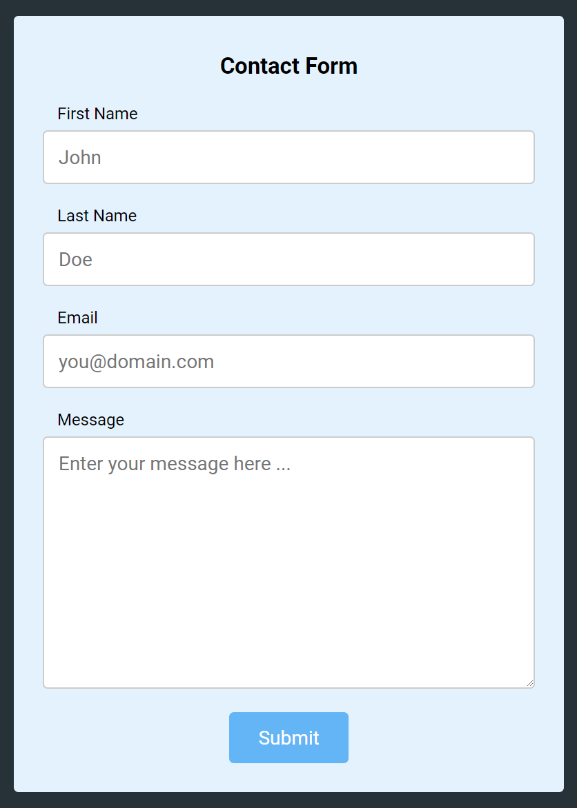 How To Create A Contact Form With CSS