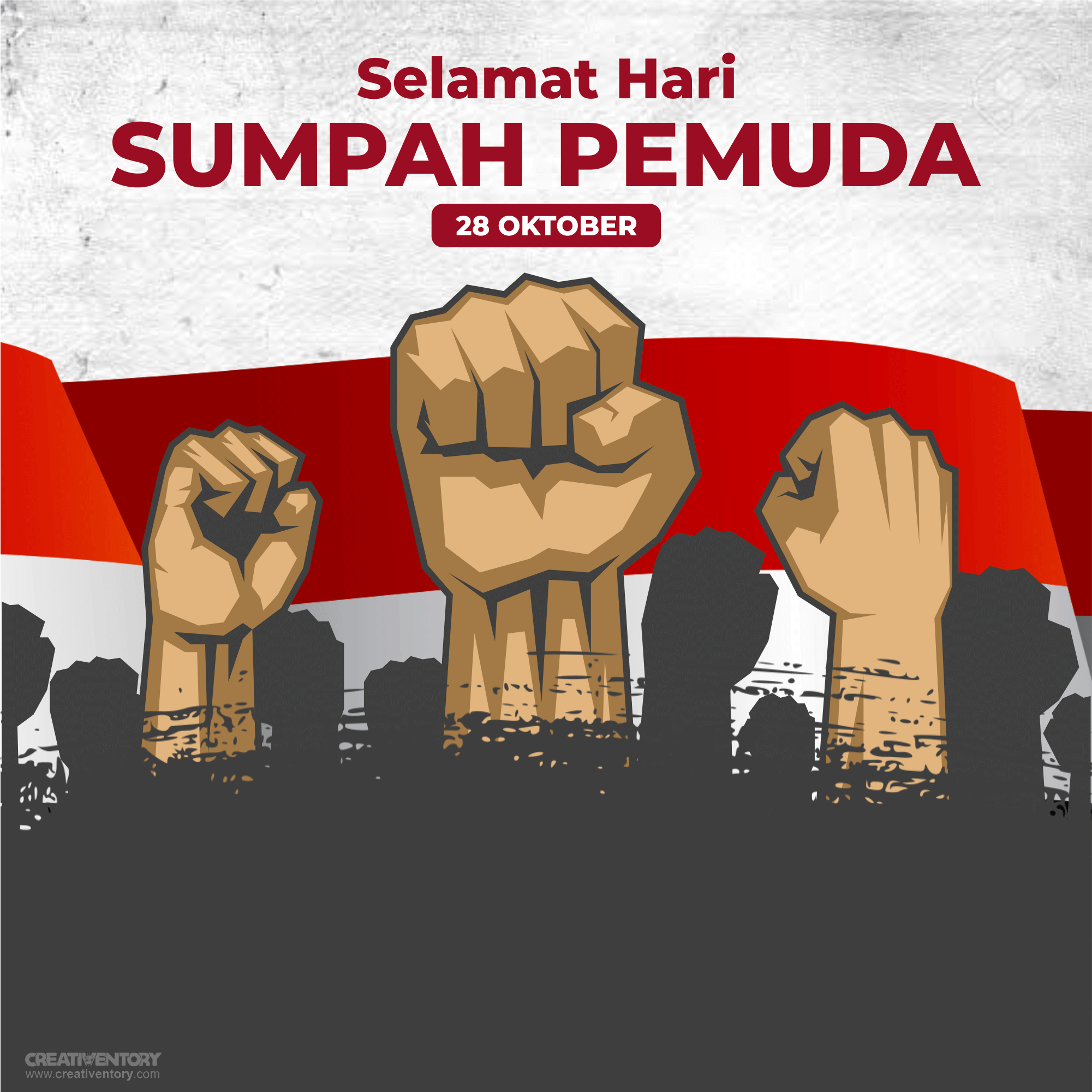 Background Poster Sumpah Pemuda Terbaru Kepalan Tangan