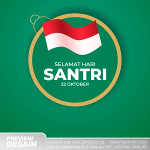 Background Hari Santri Keren Hijau Elegan