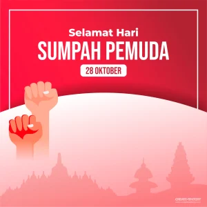 Desain Poster Sumpah Pemuda Merah Elegan