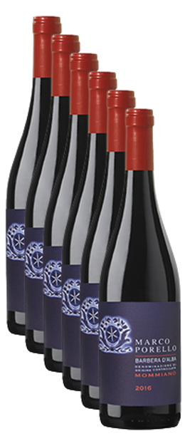 doos ( 6 flessen ) Porello Mommiano barbera d'alba