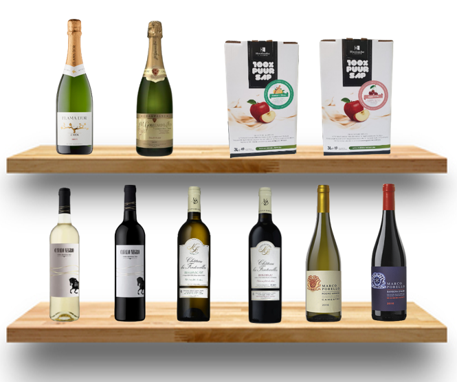 Feestwijnen en verse fruitsappen