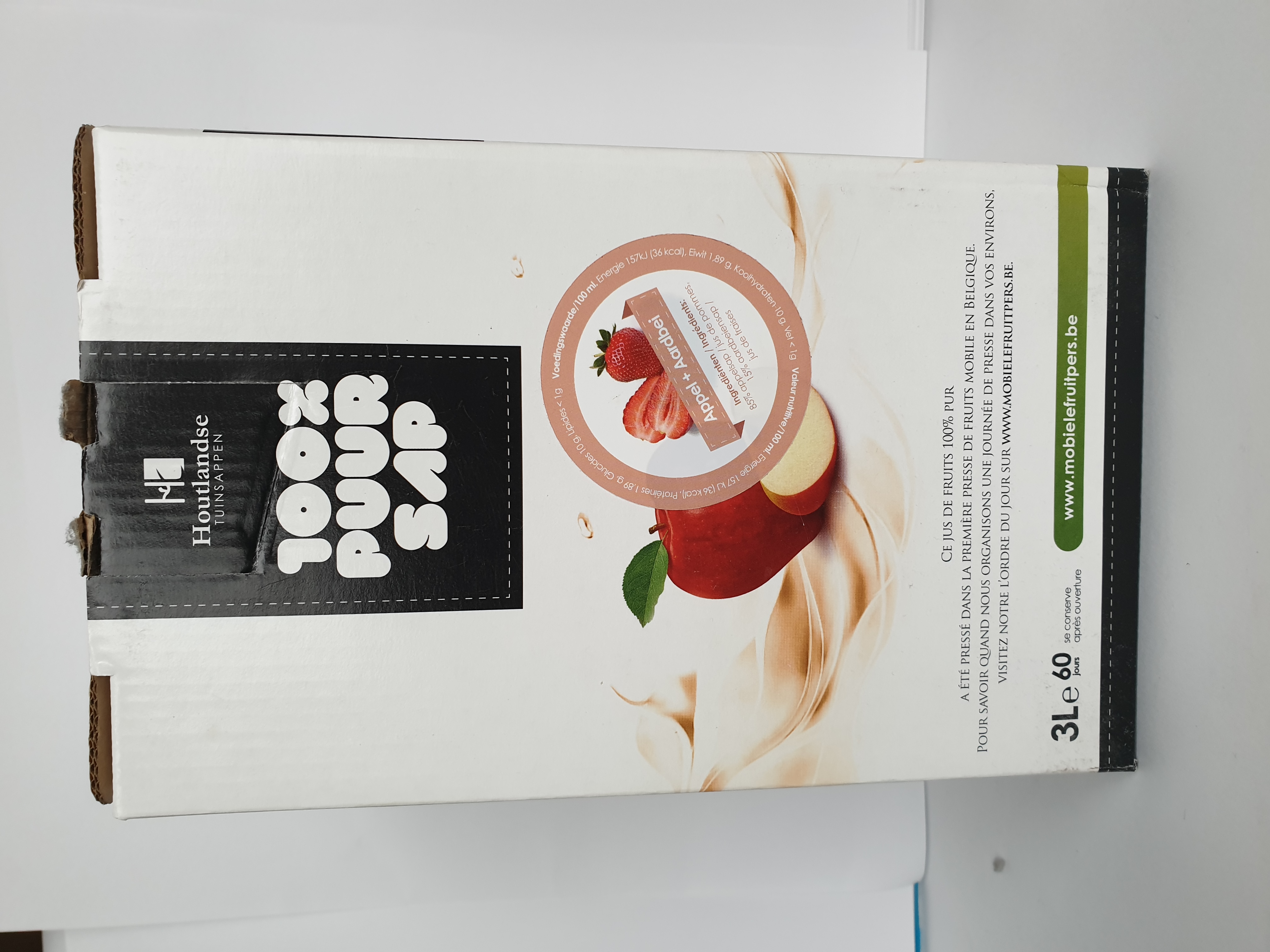 Vers geperst fruitsap : appel + aardbei