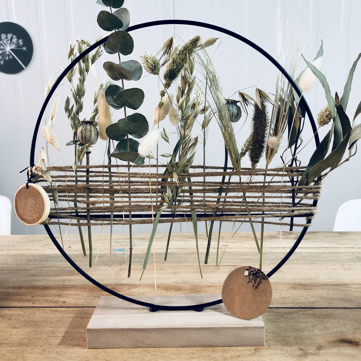 Wenskrans op voet (Naturel)