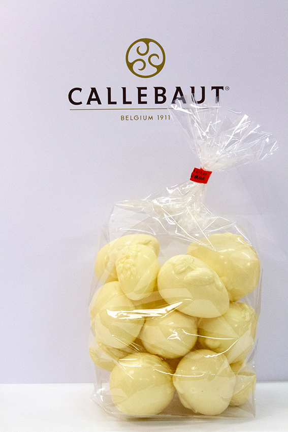 500 gr paaseieren: witte chocolade in mica zak