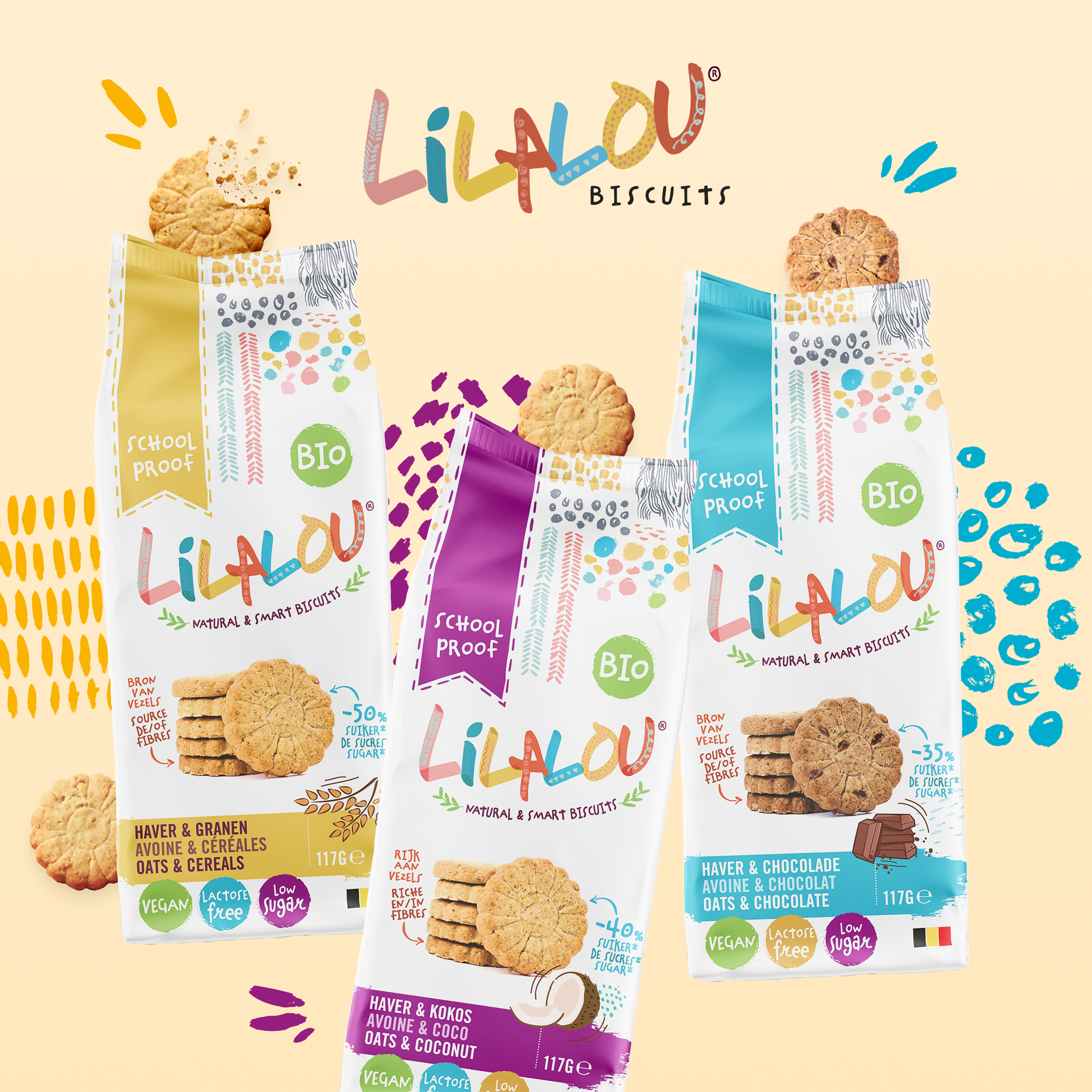LilaLou biscuits mix 1: met 3 pakjes koekjes (granen, kokos en chocolade) ⭐️⭐️⭐️⭐️⭐️