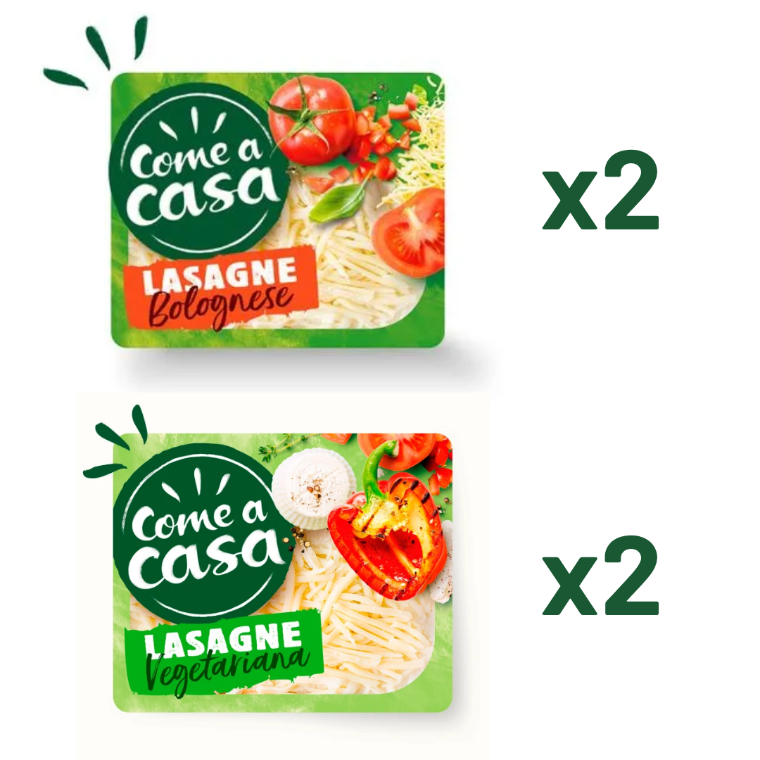 Lasagne bolognese 400g x2 + Lasagne vegetariana 400g x2