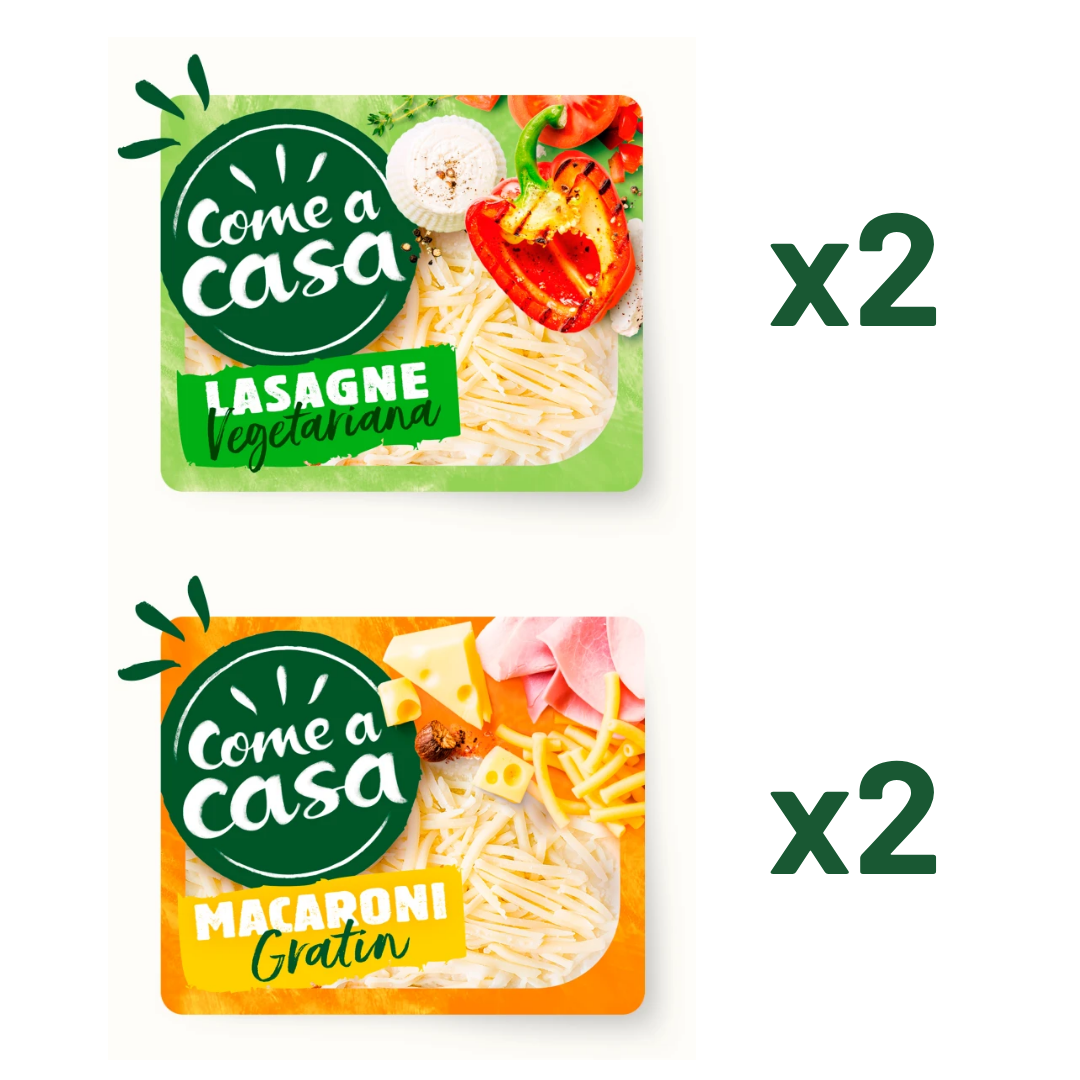 Lasagne vegetariana 400g x2 + Macaroni gratin 400g x2