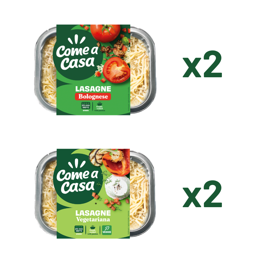 Lasagne bolognese 400g x2 + Lasagne vegetariana 400g x2