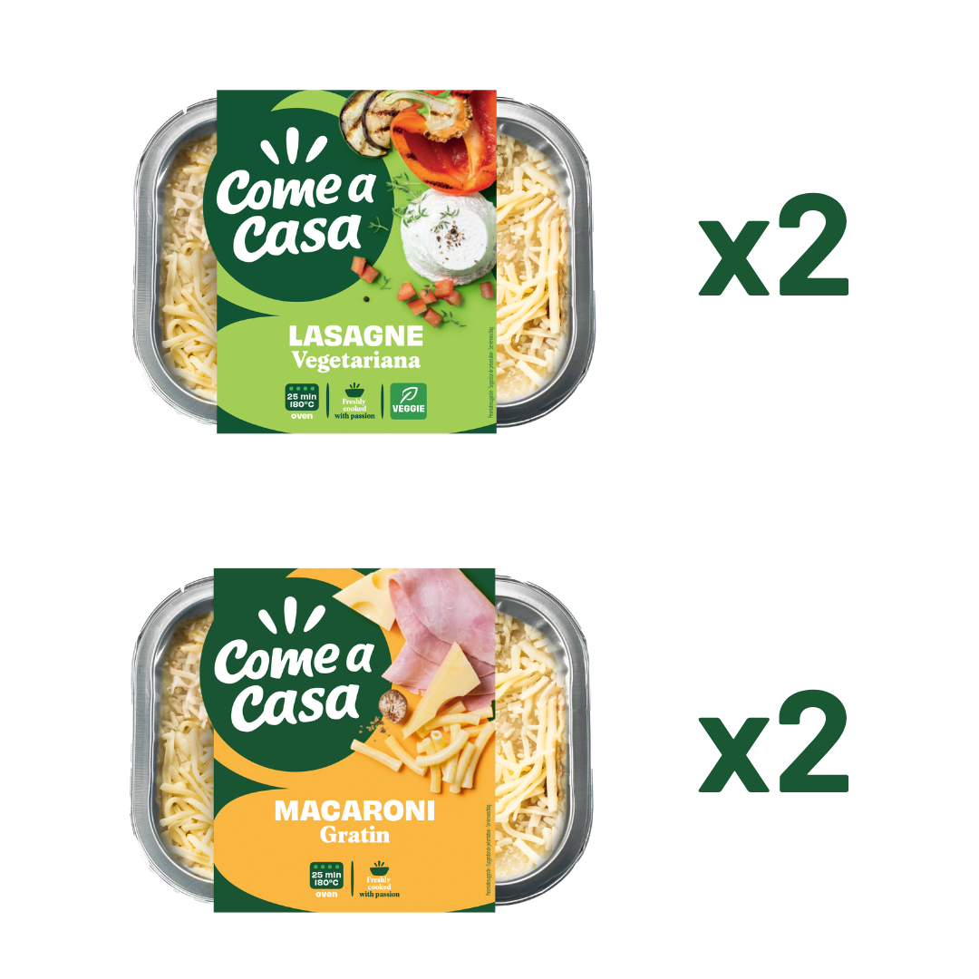 Lasagne vegetariana 400g x2 + Macaroni gratin 400g x2