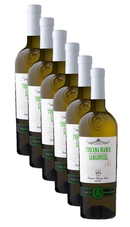 doos ( 6 flessen ) Saragno sangiovese bianco