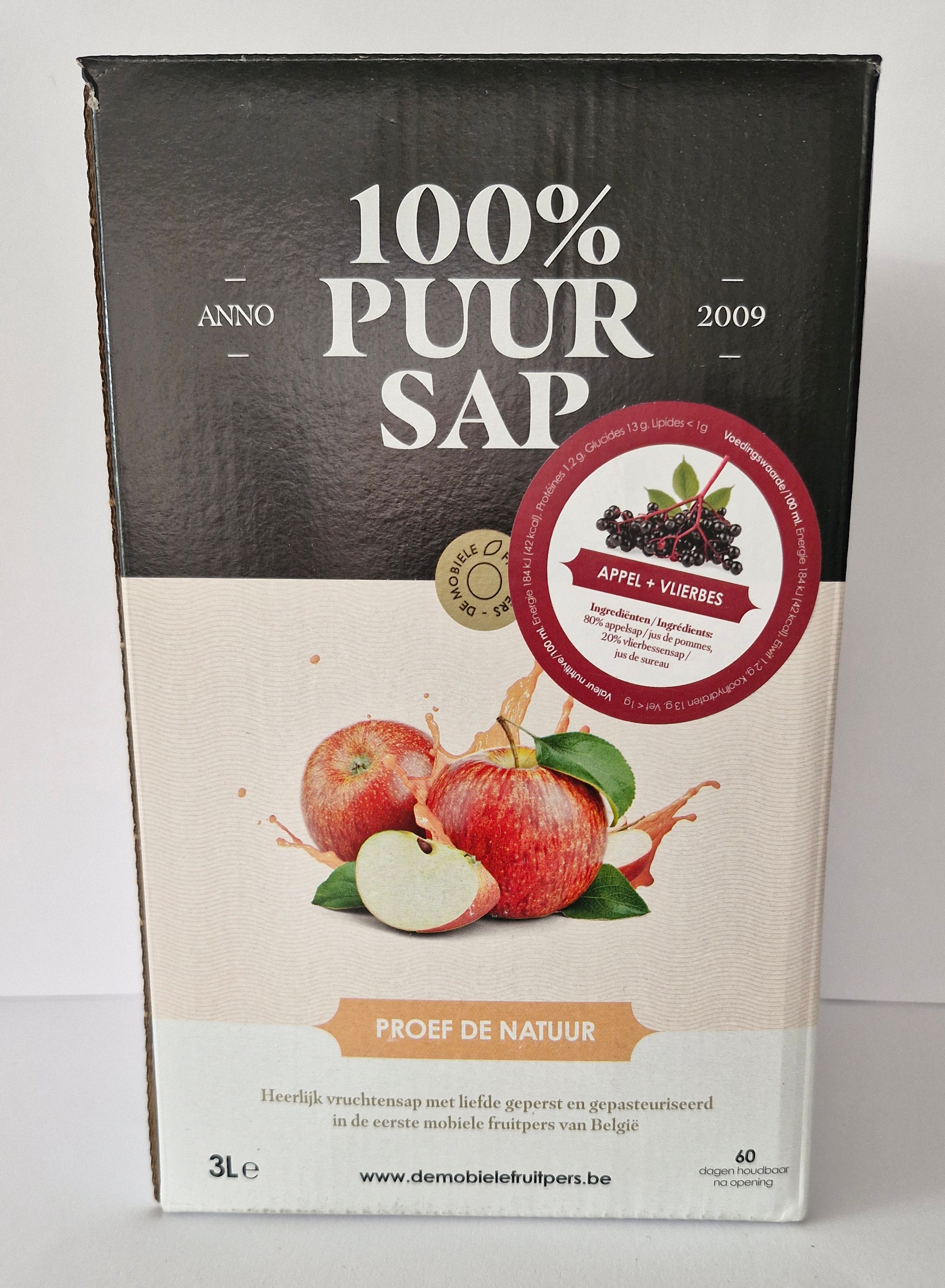 vers geperst fruitsap : appel + vlierbes