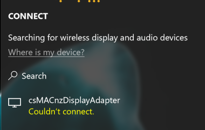 Windows says Couldn’t Connect