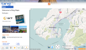 Screenshot of Bing Maps.