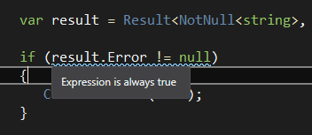 NotNull allows ReSharper to determine a condition is never false.