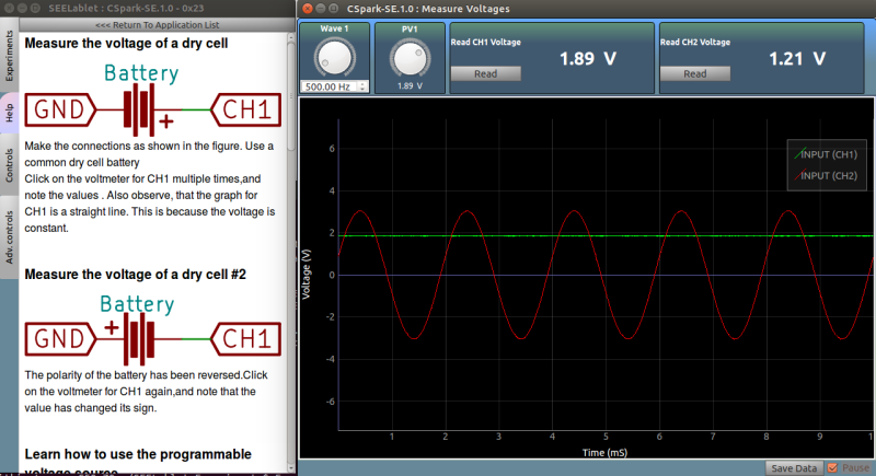 Study the difference between Alternating and Direct current using voltage sources and waveform generators