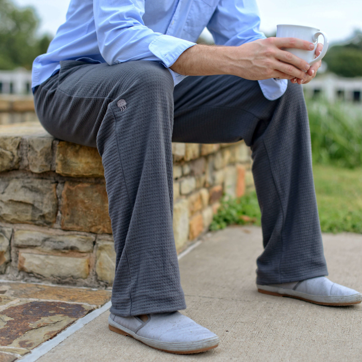 mens denim look lounge pants