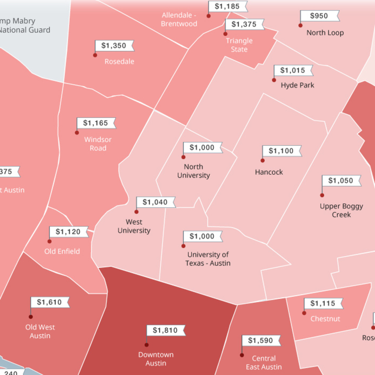 Map reveals the cheapest neighborhoods in Austin for renters