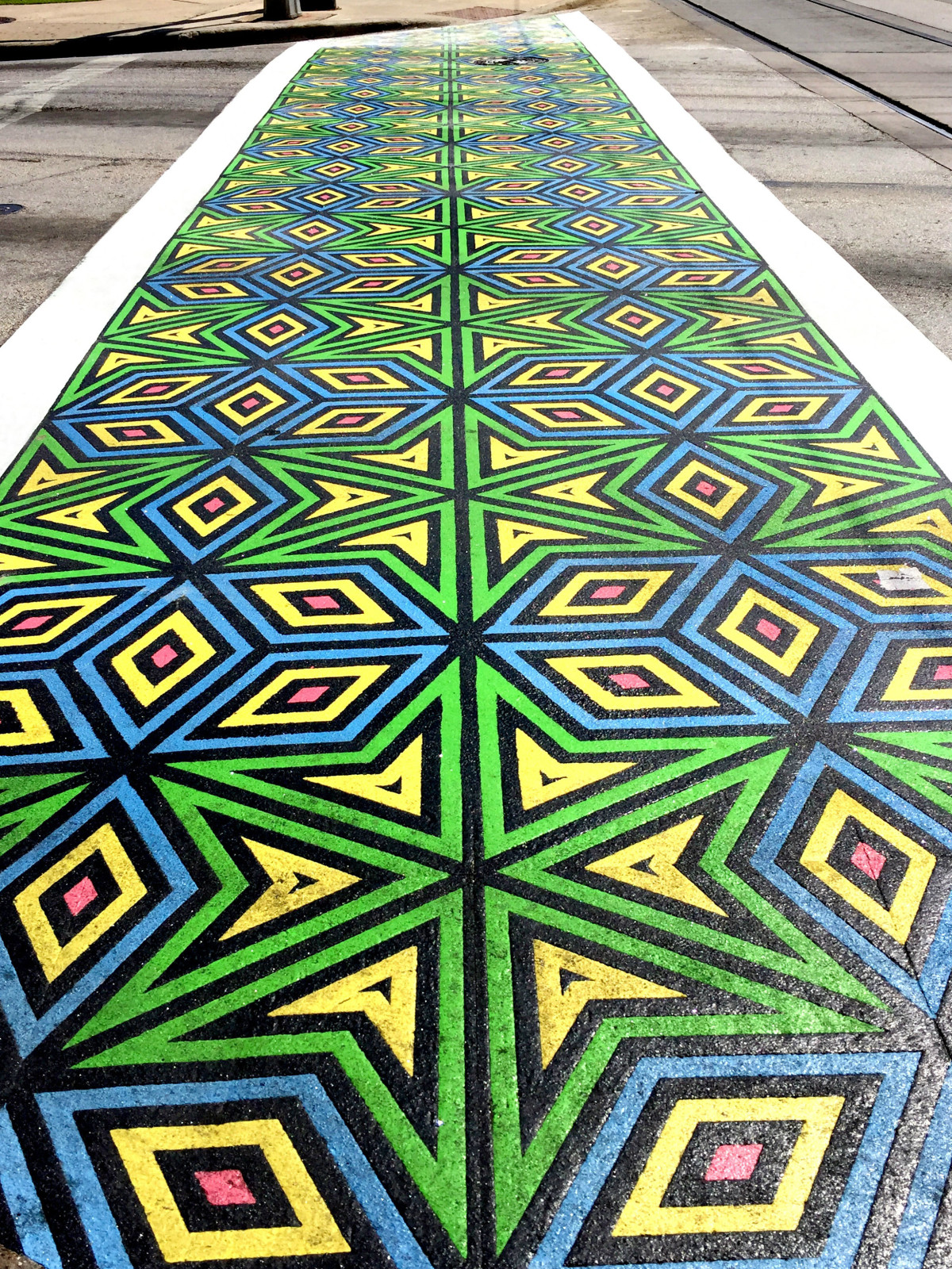 Unicorn Art Theory crosswalk in Uptown Dallas