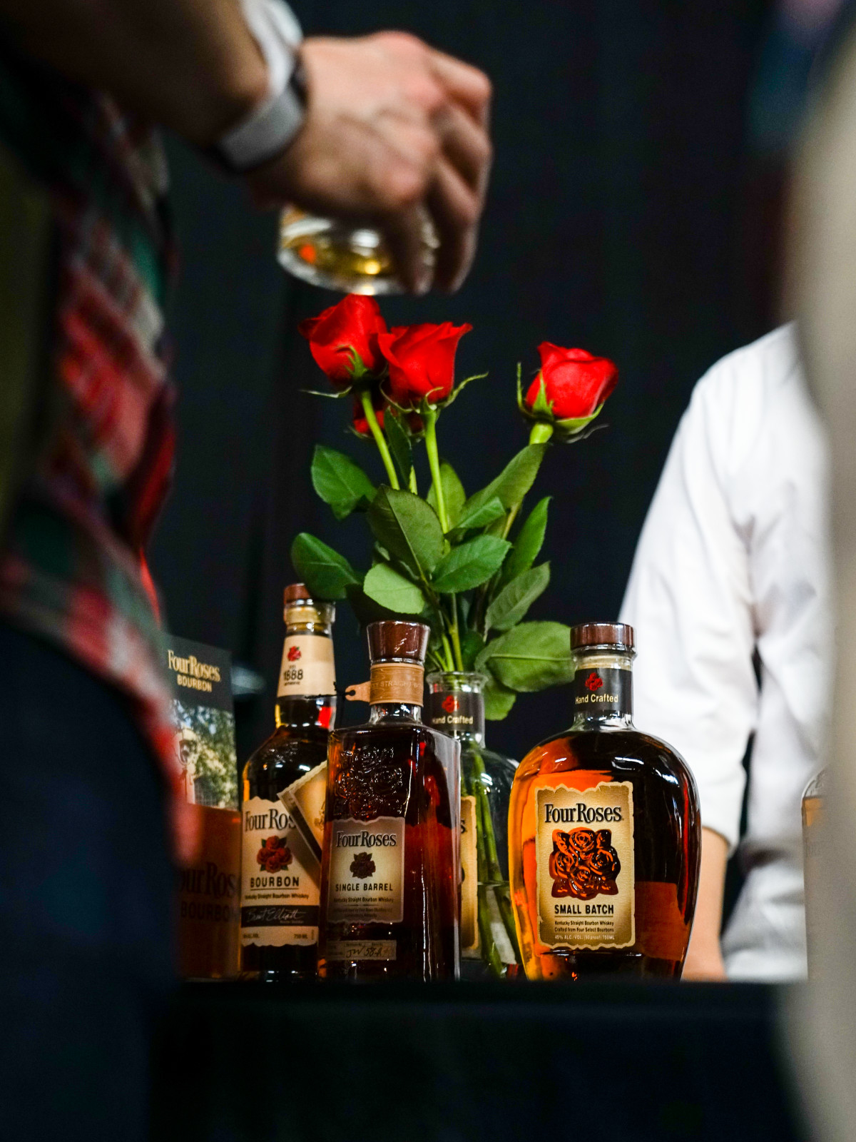 Four Roses bourbon bottles