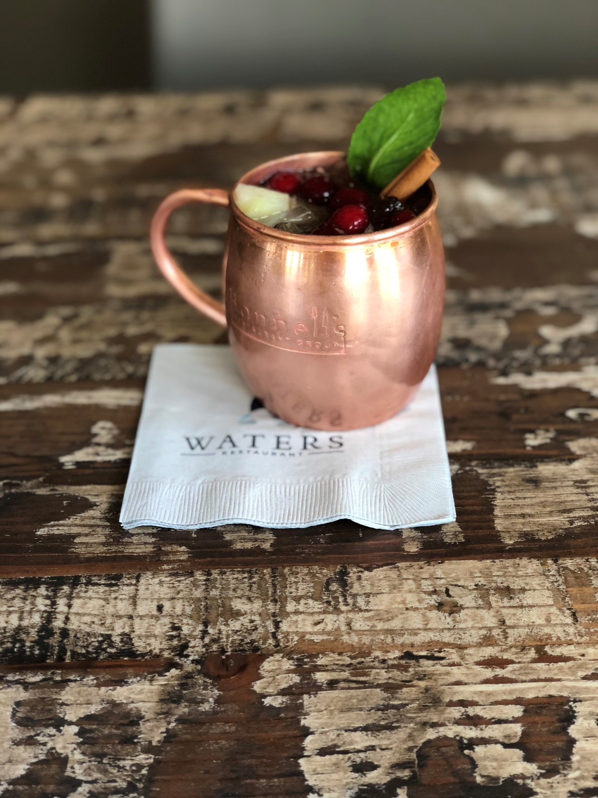 Waters cranberry apple mule