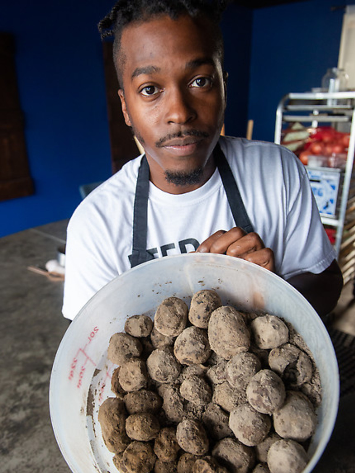 StarChefs Jonny Rhodes Indigo ash-aged potatoes