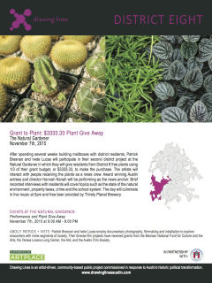 Drawing Lines District 8: Grant to Plant : $3333.33 Plant Give Away