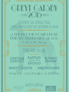 Greyhound Pets of America in Central Texas presents Greyt Gatsby