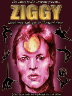 poster for Sky Candy aerial arts show Ziggy