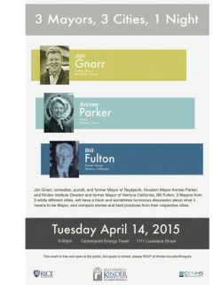 Kinder Institute for Urban Research presents "3 Mayors, 3 Cities, 1 Night"