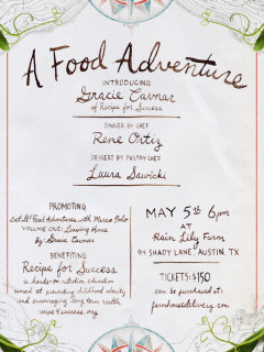 Flyer promotes Farmhouse Delivery's Food Adventure table dinner