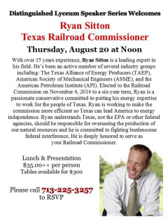 Ryan Sitton Distinguished Lyceum Speaker Series