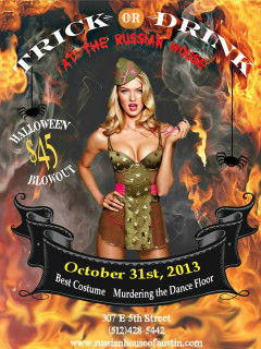 poster for Monster Halloween Ball at Russian House