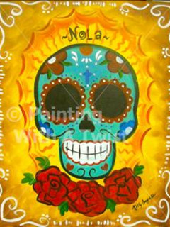 Painting With A Twist Dia De Los Muertos Skull Event