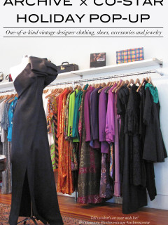 flyer for Archive Vintage and Co-Star holiday pop up shop