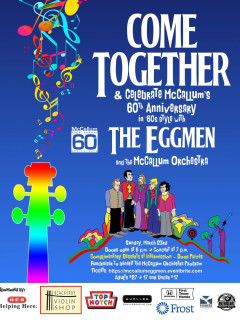 poster for The Eggmen and McCallum Orchestra Beatles fundraising concert