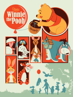 Winnie the Pooh by Dave Perillo as part of Mondo Gallery "Nothing's Impossible" exhibition