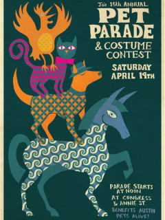 poster Austin Pets Alive! Jo's Coffee 15th annual pet parade