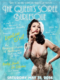 poster for The Queen's Soiree Burlesque Revue at stateside