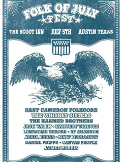 poster for Folk of July Fest 2014 at Scoot Inn