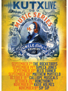 poster KUTX live at Uncle Billy's 2014