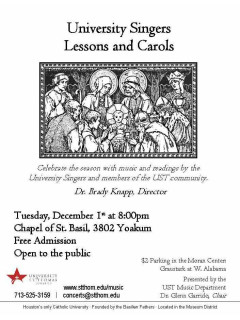 The University of St. Thomas University Singers: Lessons and Carols