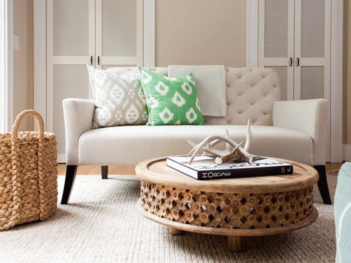 Rustic living room with baskets