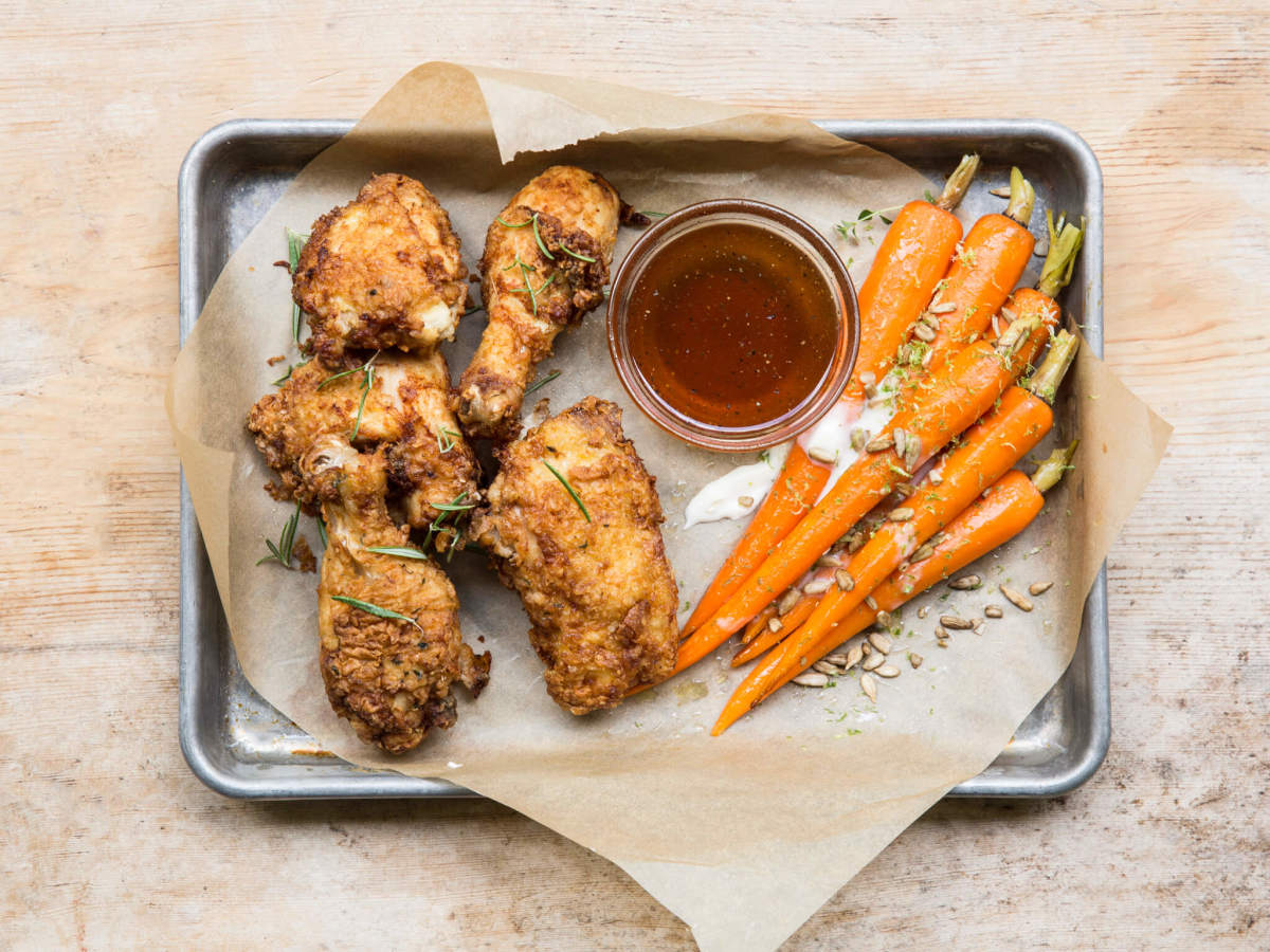 Relish restaurant fried chicken glazed carrots